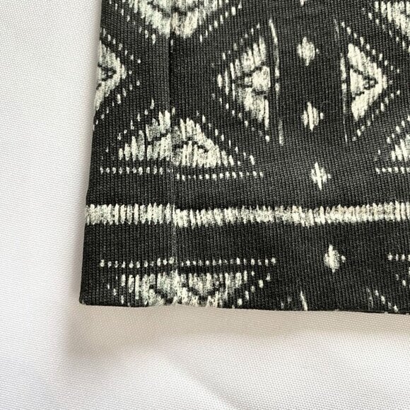 TORY BURCH GREY WHITE BOLOGAN GEO PATTERN PIMA COTTON DRAWSTRING UTILITY DRESS - Picture 7 of 8